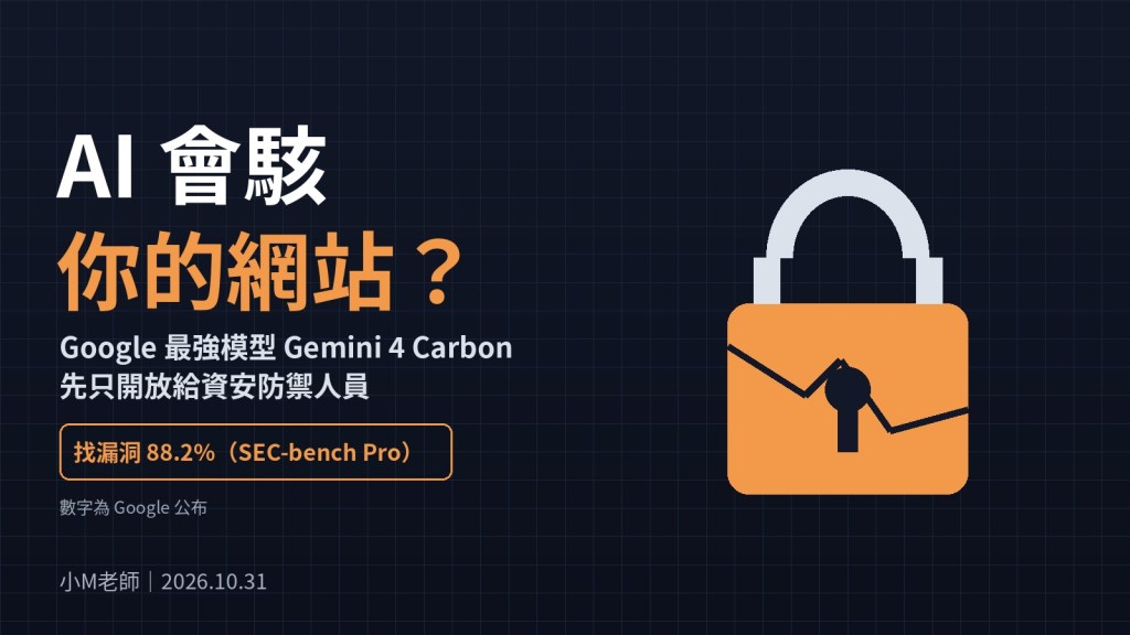 AI 會駭你的網站?Google 最強模型 Gemini 4 Carbon 先只開放給資安防禦人員