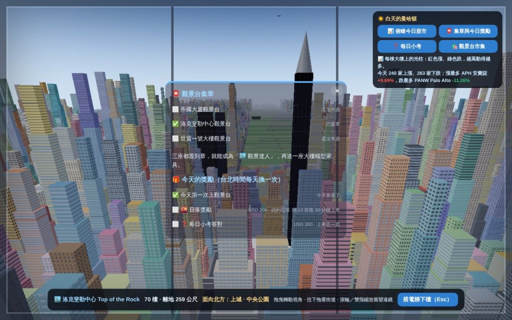 觀景台:集章與每日獎勵